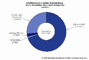 Schafbestand in Baden-Württemberg am 3.11.2011 (Quelle: StaLa BW)