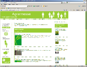 Screenshot von www.agrarmesse.de